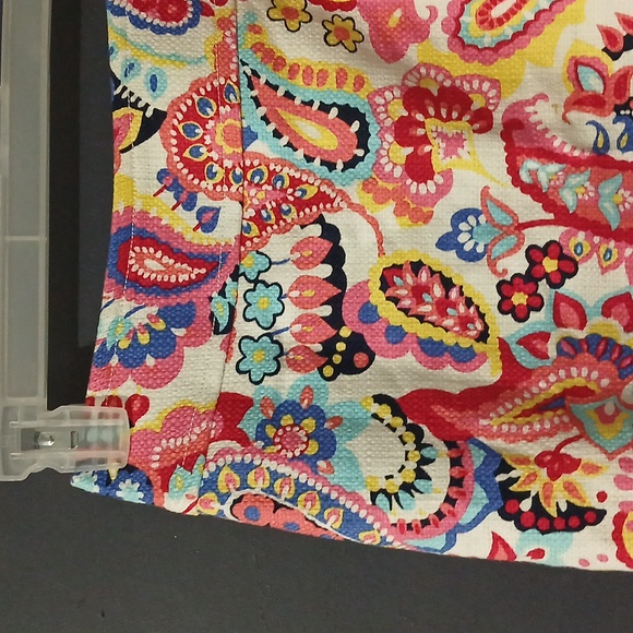 - GUC Talbots petites womens skirt paisley red pink white blue  size 2P cotton - Picture 2 of 6